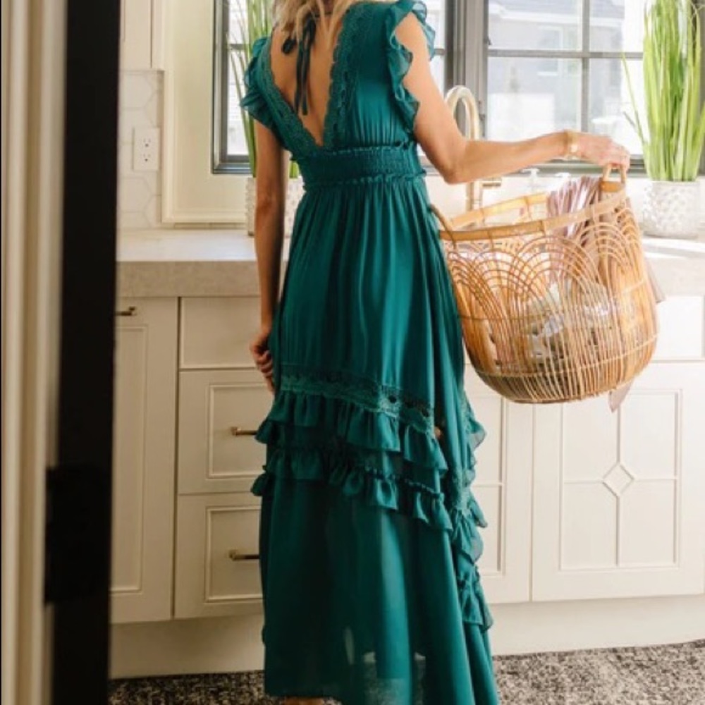 Baltic Born - Jasmine Ruffle Dress in Jade